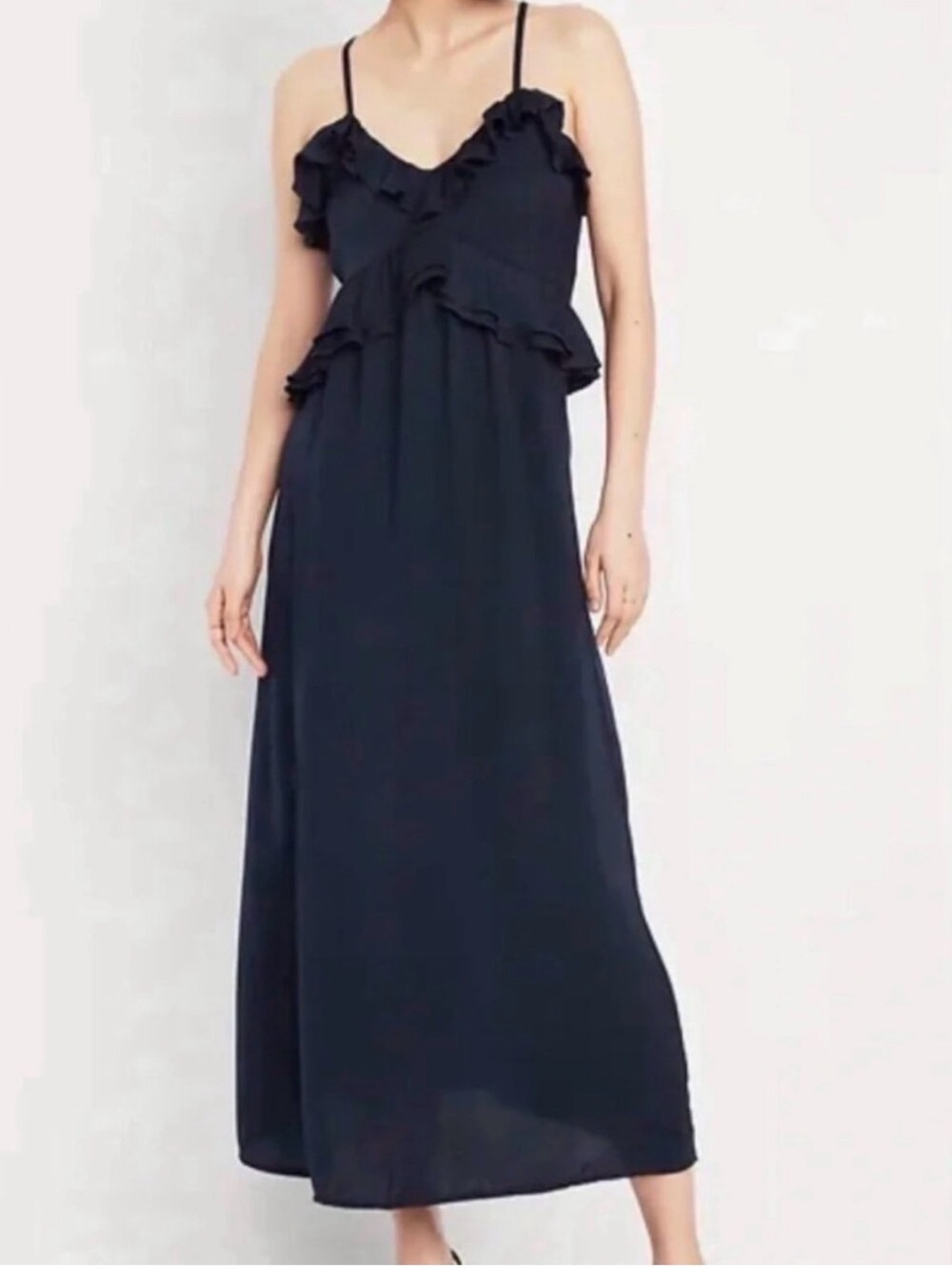 Old Navy Black Ruffle-Trim Maxi Dress